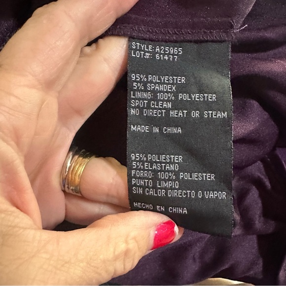 Betsy & Adam Kylie V-Neck Embroidered Chiffon Gown in Plum Purple Size 10 NWT - Picture 6 of 8